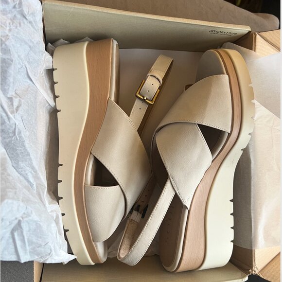 Naturalizer SOUL Goodtimes Slingback Wedge – Porcelain White, Size 10W (New in B - Picture 2 of 9